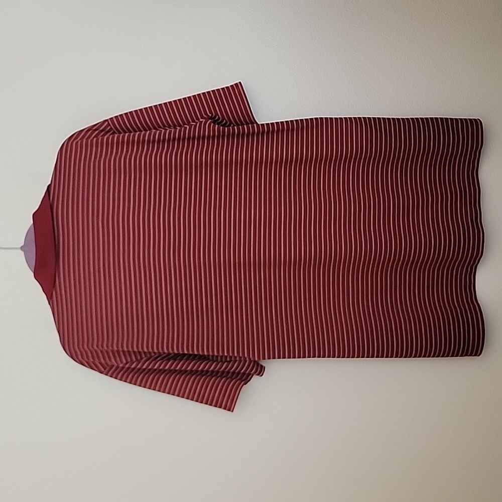 Nike Golf Burgundy Wine Striped Polo Short Sleeve Shirt XL - Picture 9 of 15
